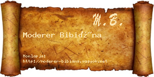 Moderer Bibiána névjegykártya